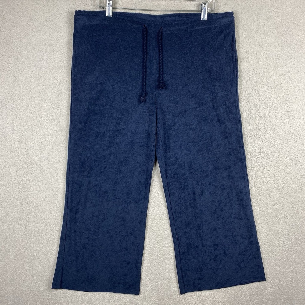NWT Free People Movement Wide Leg Cropped Terry Lounge Pants Womens Blue S Beach